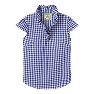 Elizabeth McCay short-sleeved gingham blouse